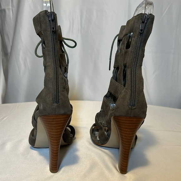 Calvin Klein open toe booties olive 4" - Picture 2 of 4